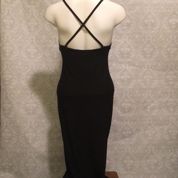 Spaghetti Straps Black Maxi Dress - Picture 3 of 6